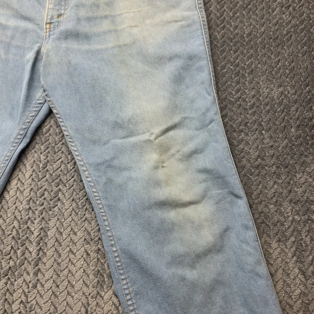VTG Levis Jeans Mens 38x29 Brown‎ Label Cowboy Light Blue Straight Boot Leg READ
